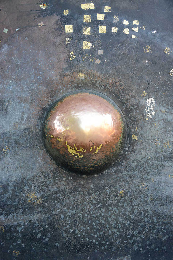 Photographie artistique - Gros plan sur un gong, Chiang Mai, Thaïlande.